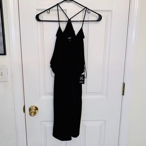 NWT black twist front mini dress